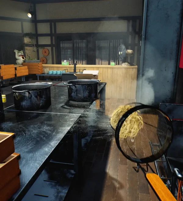 Кухня и приготовление рамена в Japanese Ramen Simulator