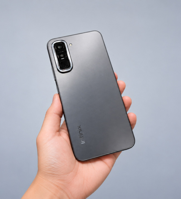 Infinix HOT 70 в руке: задняя панель и камеры