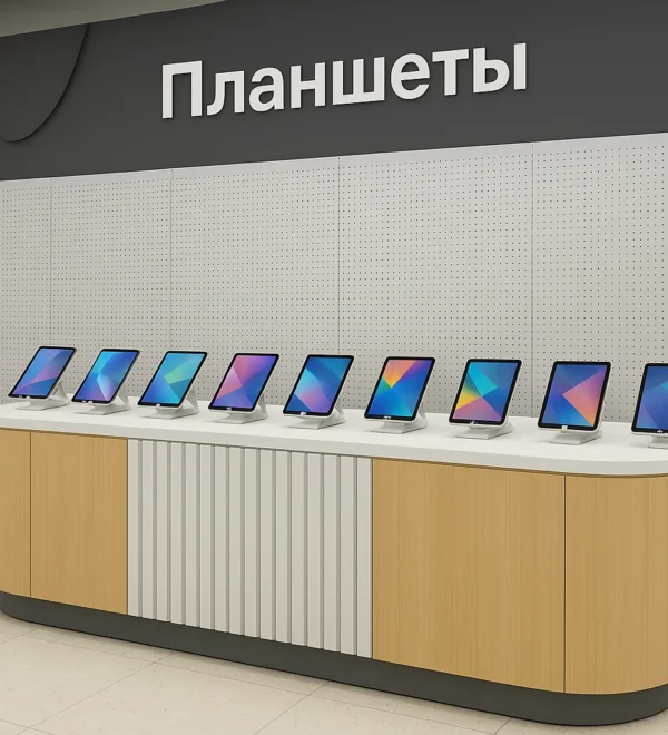 Планшеты на демонстрационной витрине