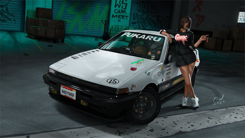 Девушка из автоклуба Лос Сантоса в GTA Online.
