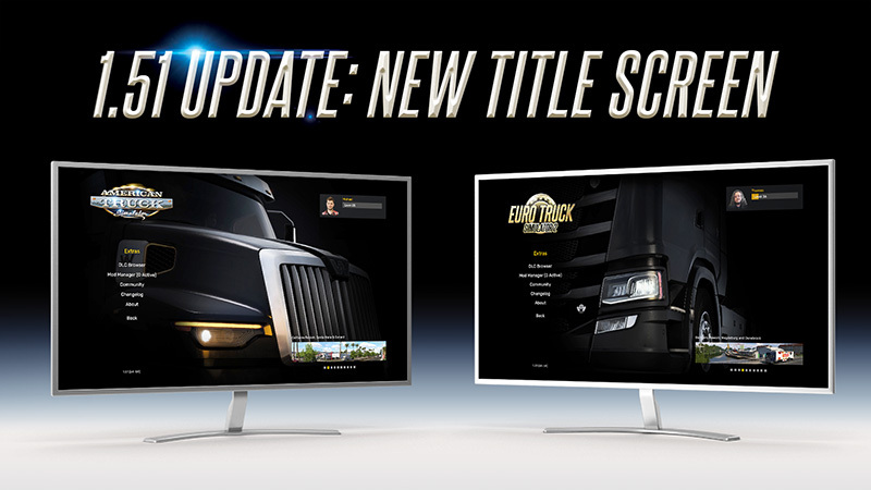 Новый главный экран Euro Truck Simulator 2 и American Truck Simulator в версии 1.51