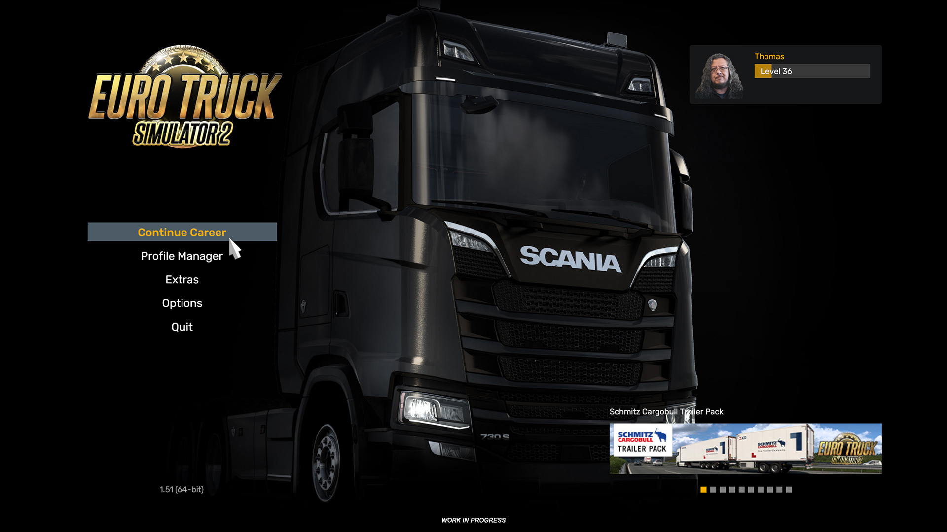 Новый главный экран Euro Truck Simulator 2 в обновлении 1.51
