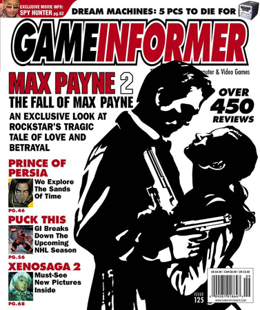 Max Payne 2: The Fall of Max Payne. Обложка выпуска Game Informer 125 за сентябрь 2003 года.