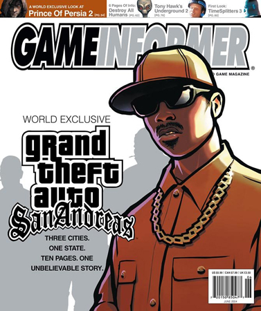 GTA: San Andreas. Обложка выпуска Game Informer 134 за июнь 2004 года.