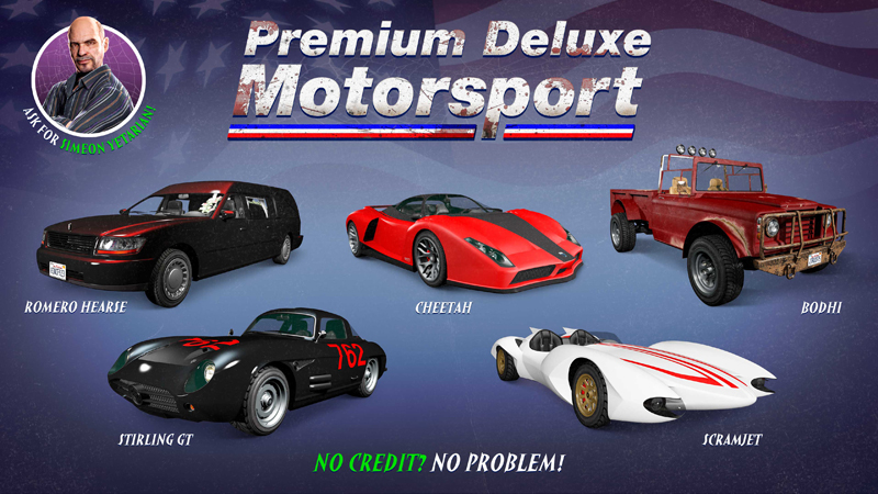 Транспорт в Premium Deluxe Motorsport на этой неделе.