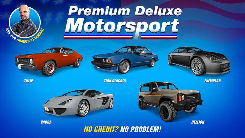 Наличие транспорта в Premium Deluxe Motorsport на этой неделе.