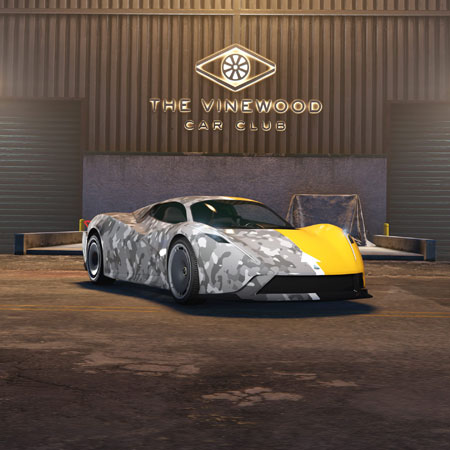 Överflöd Pipistrello в ливрее Street Camo Right в автоклубе Вайнвуда.