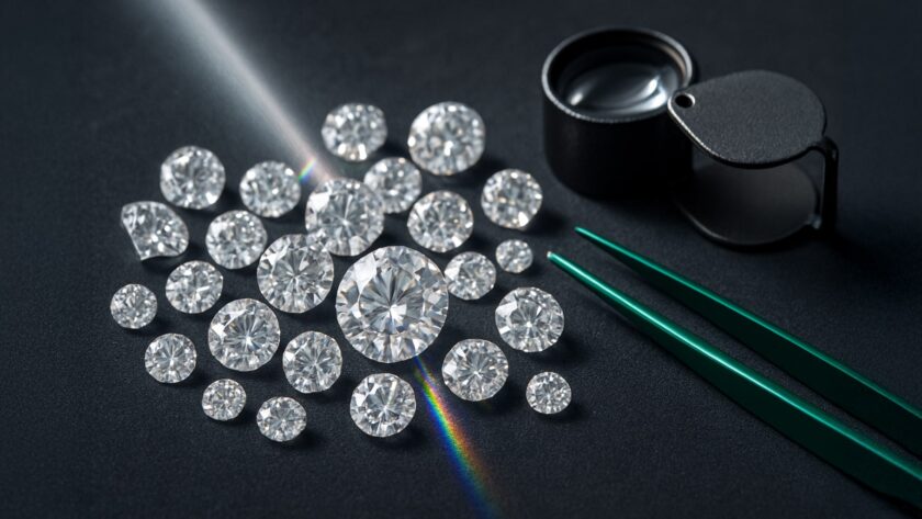 Россыпь безупречных бриллиантов D–E на темном бархате