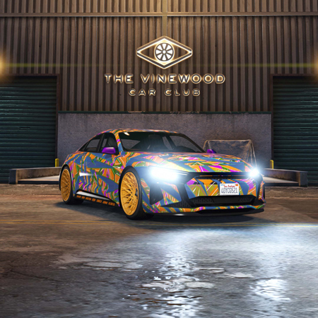 Obey Omnis e-GT в автоклубе Vinewood Club