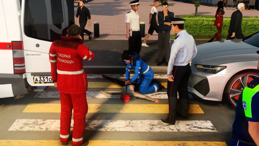 Скорая и полиция оказывают помощь
