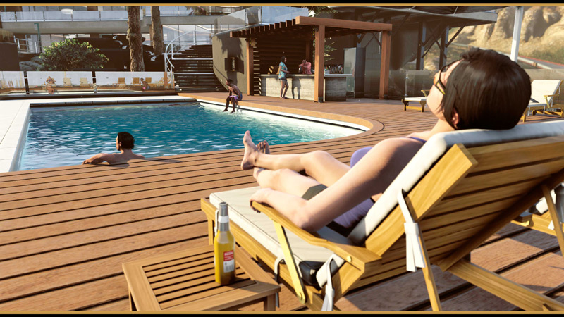 Зона отдыха с бассейном