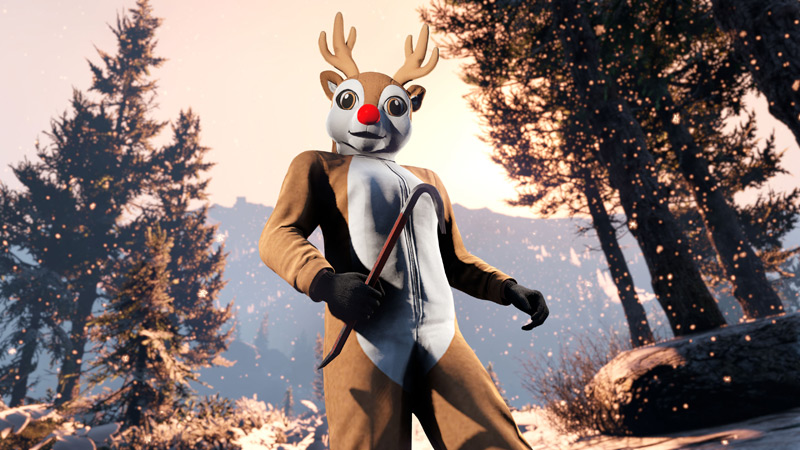 Костюм красноносого оленя.