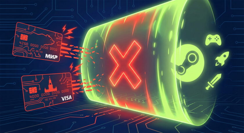 Блокировка прямых платежей в Steam банковскими картами Visa и Мир