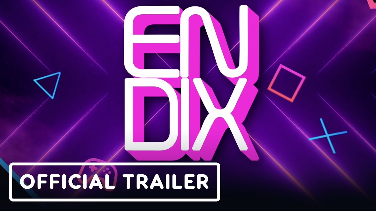 Neon trailer thumbnail with a bold 'ENDIX' logo in white and pink on a purple background, and an 'OFFICIAL TRAILER' badge.