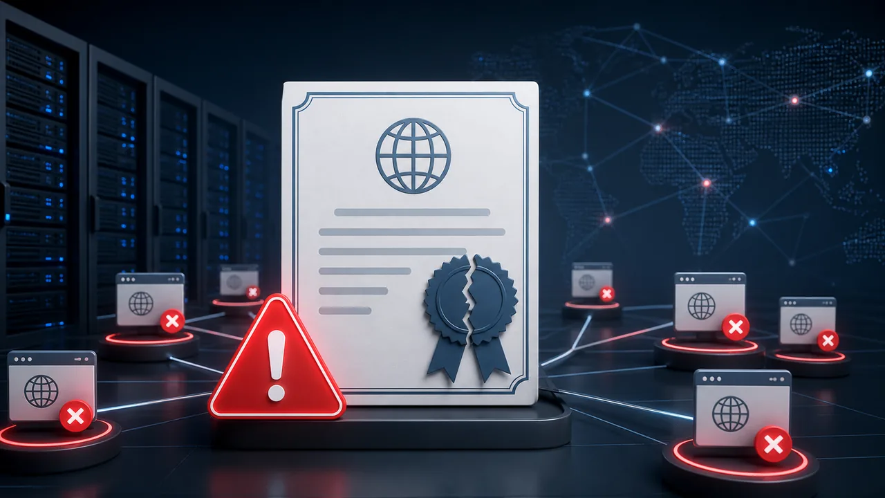 Отзыв TLS-сертификата и предупреждение браузера о недоступности сайта