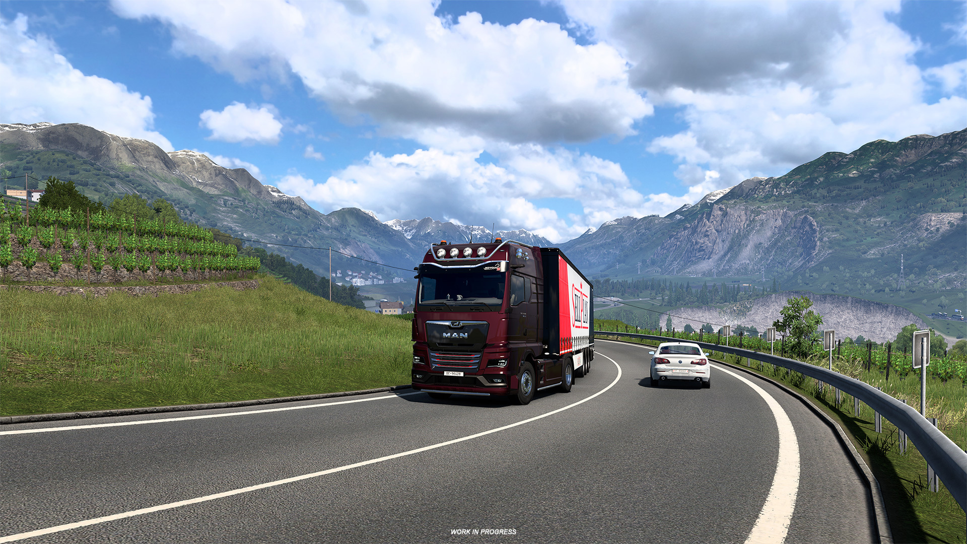 Rebuilt A9 motorway on the Euro Truck Simulator 2 map