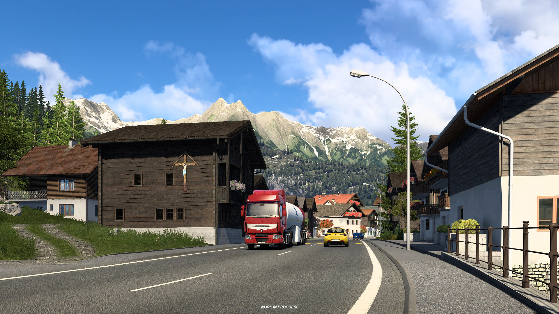 Alpine scenery beside the reworked A9