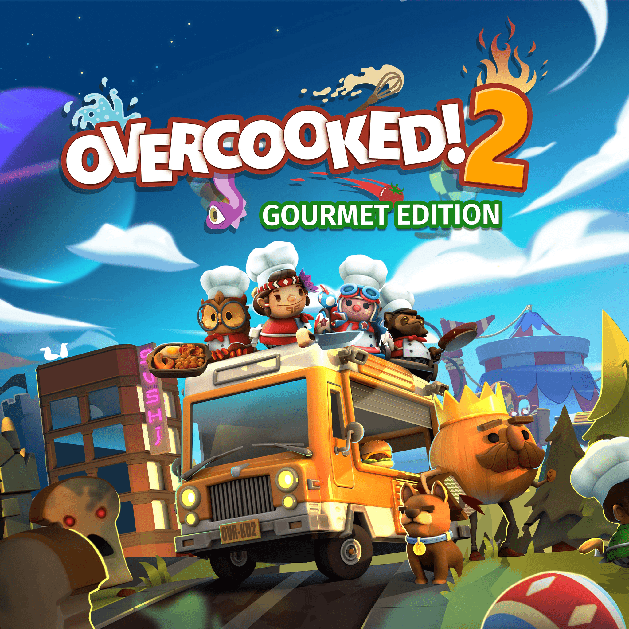 Повара Overcooked 2 готовят блюда на нескольких кухнях