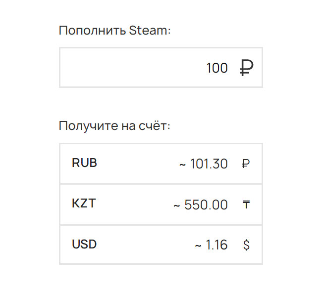 Расчёт пополнения Steam через PayBerry в июле 2024 года