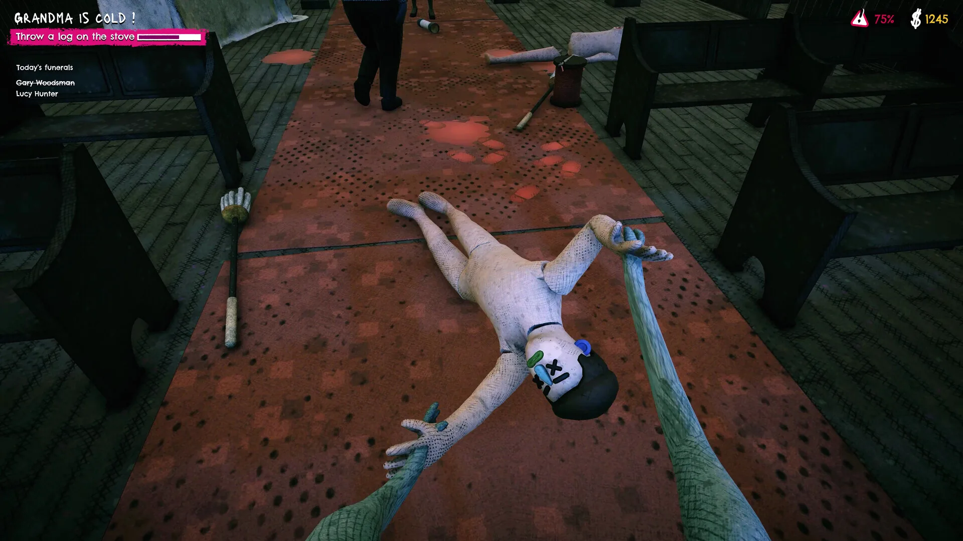 Players working in the funeral home in Grave Mistakes