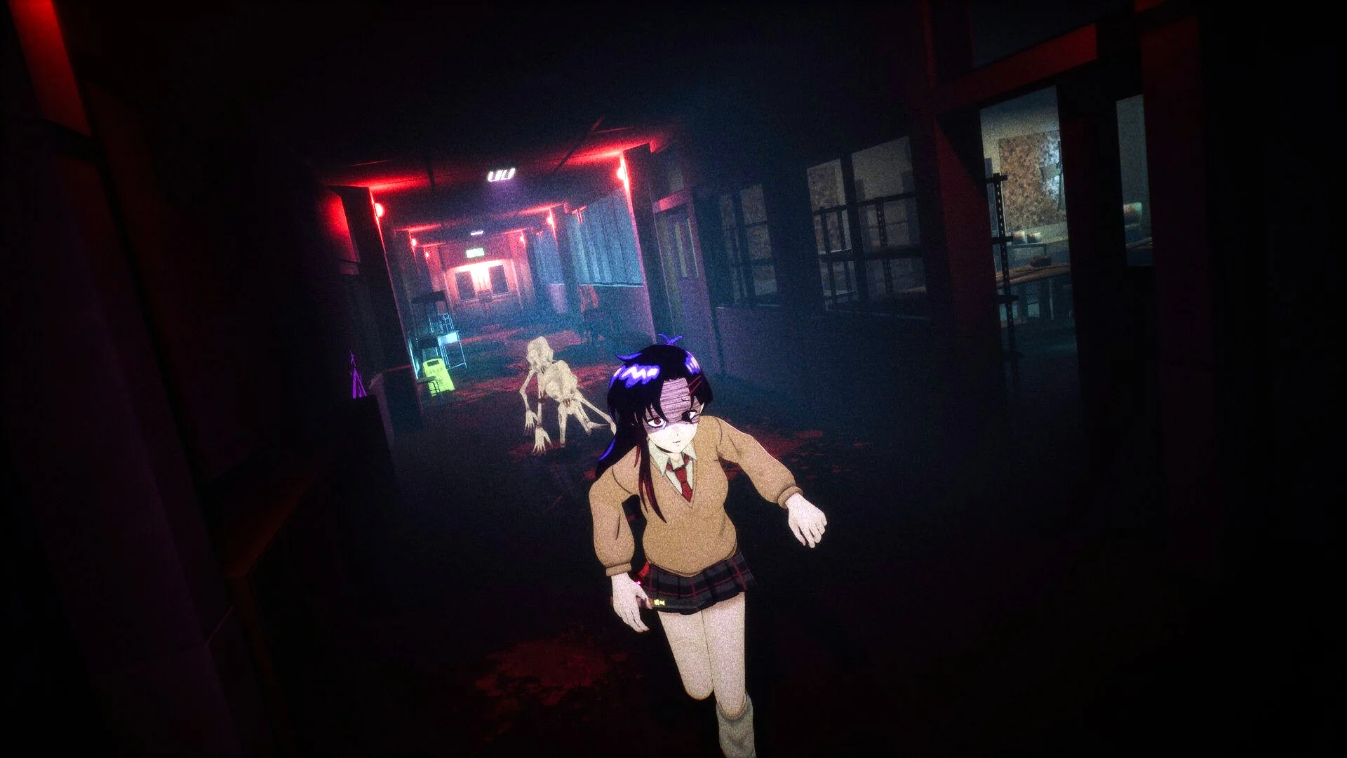 Aki Mizuno exploring Nishikawa High School in Signal Veil