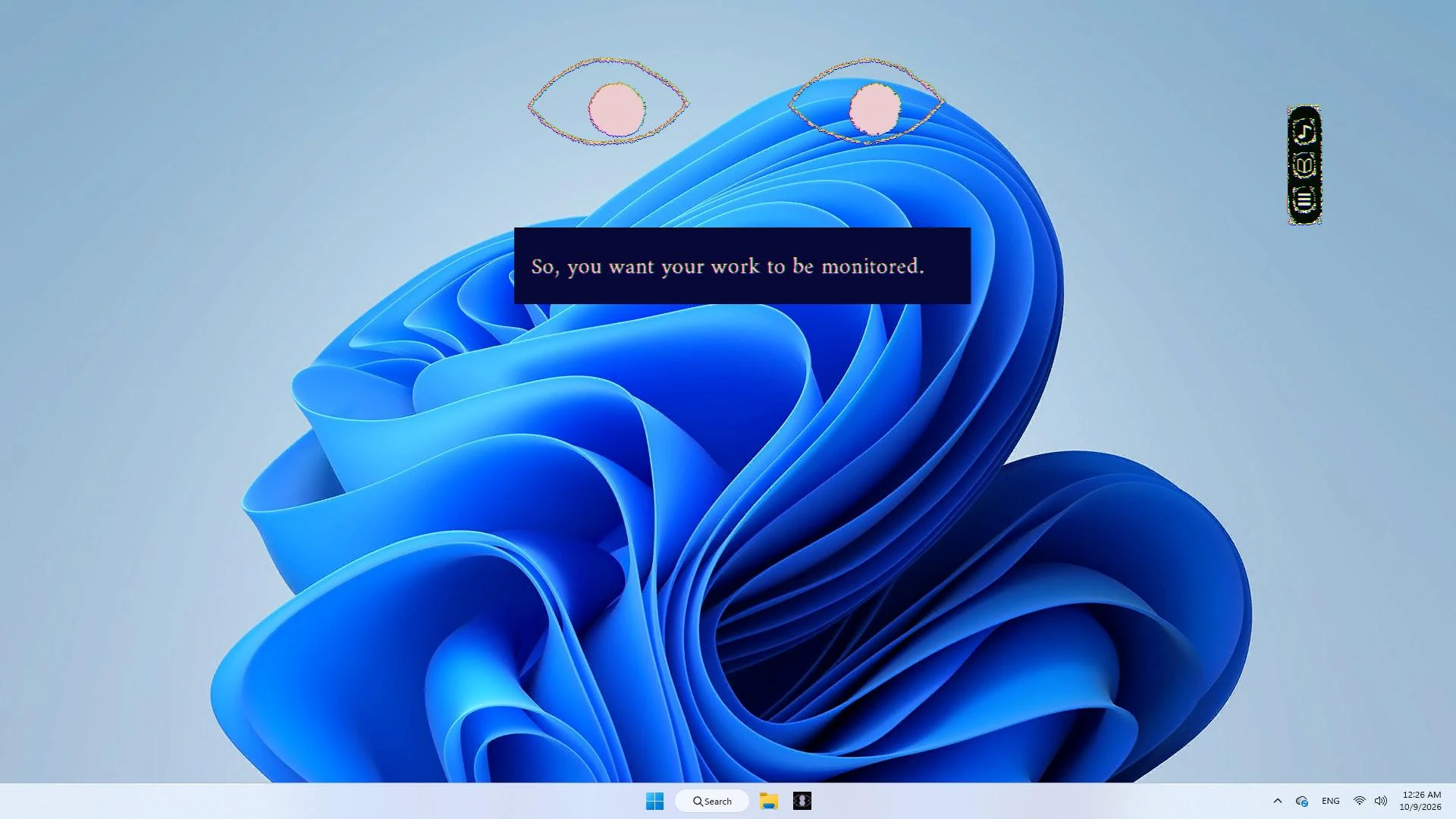 Watchful eyes over the desktop in Dyping Working: Task Manager