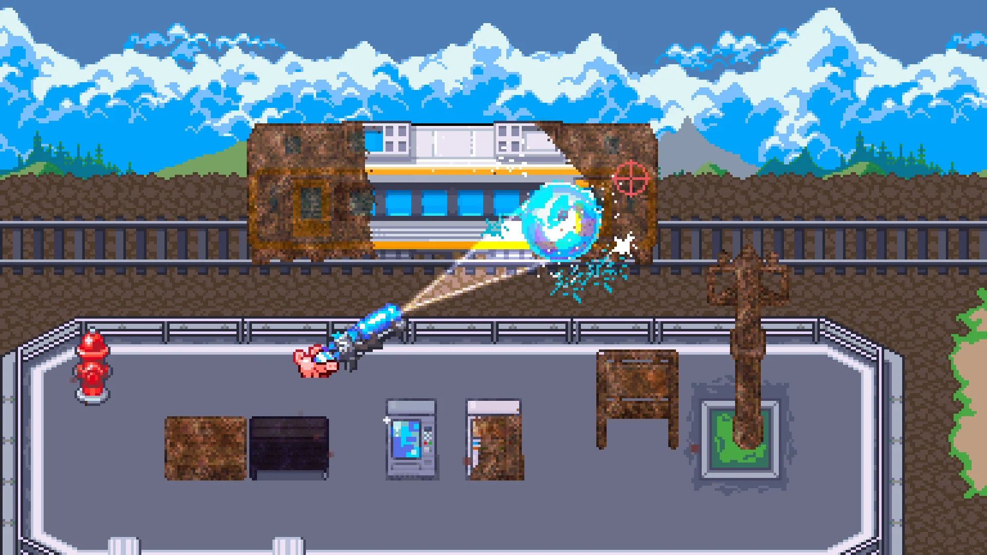 Pigxel cleans a level in Pixel Washer